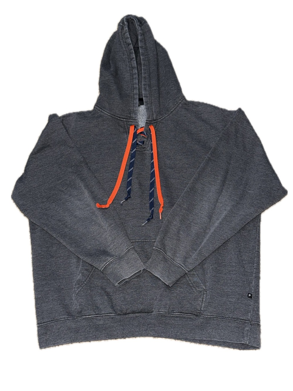 PENNANT Sportswear‎ Heavyweight Fleece Pullover Hoodie Gray Orange | Men’s XL